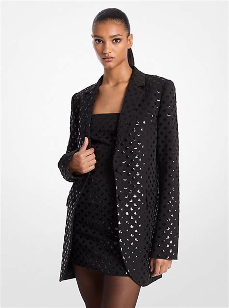 michael michael kors blazer sequinned lapels|Sequined Dot Stretch Crepe Blazer .